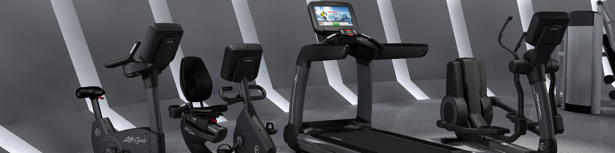 Commercial grade exercise bike, treadmill and cross trainer
